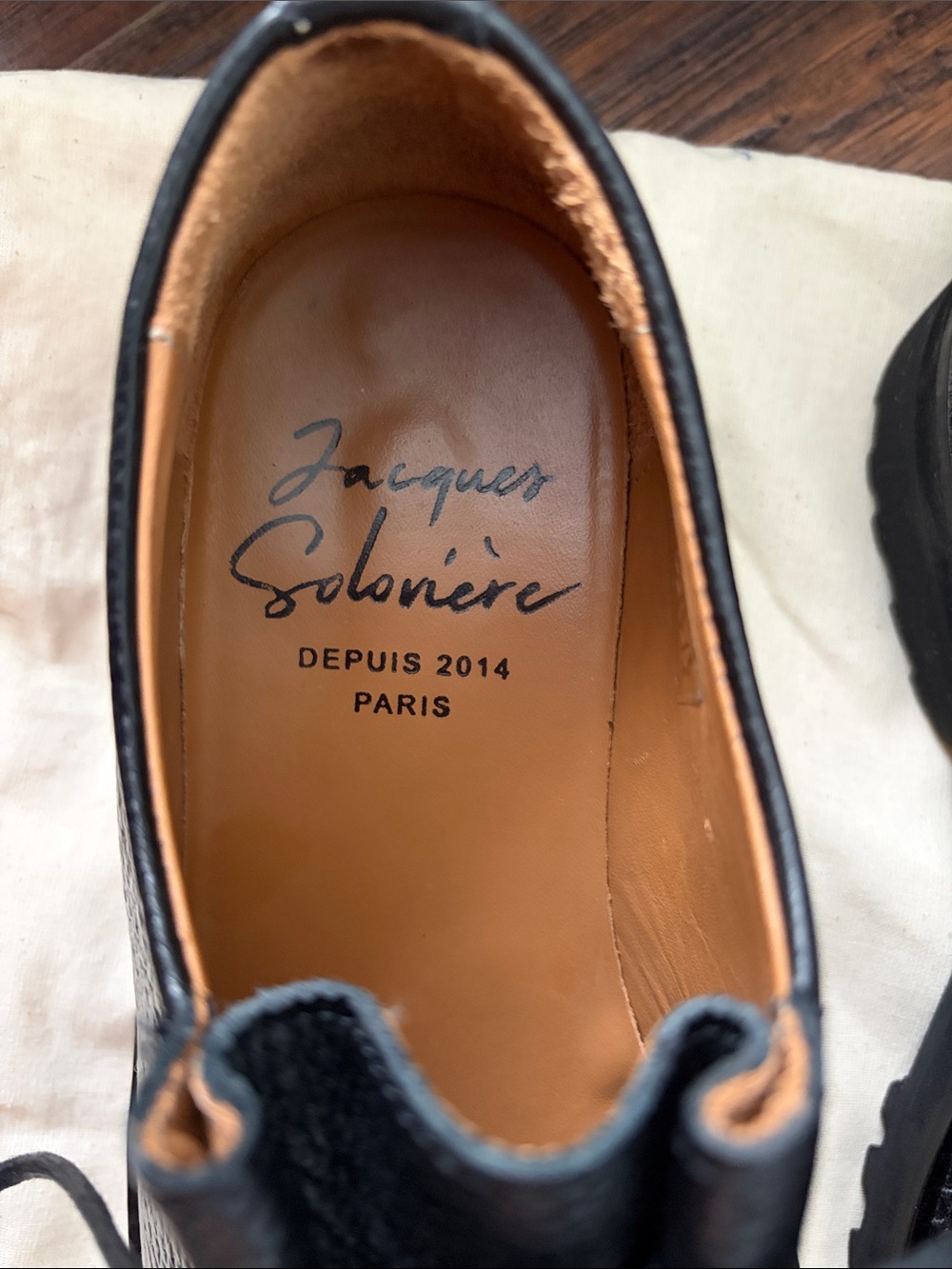Jacques Solovière Paris EDOUARD LUG GRAINED BLACK Size 37 - Picture 3 of 8